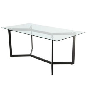 MESA MONCLOA VIDRIO BASE NEGRA