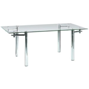 MESA EXTENSIBLE VIDRIO Y CROMO RT-667